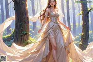 A woman in a wedding dress is posing for a picture.