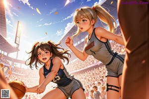 A woman holding a basketball on a basketball court.